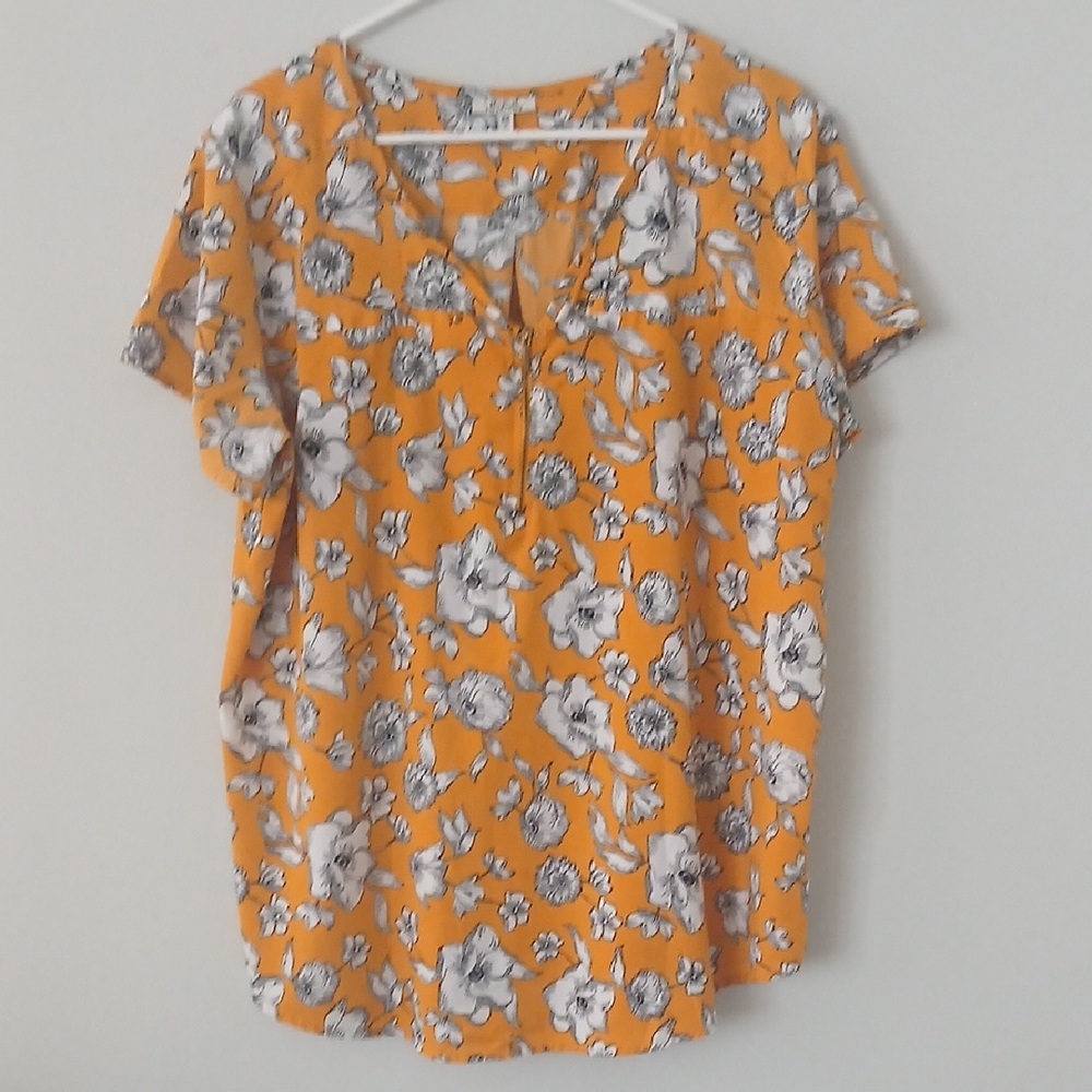 Floral Mustard Women's Top